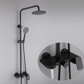 Black Stainless Steel Shower Faucet With Faucet For Bathroom