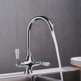 Copper Kitchen Mixer With 2 Handles Black/Chrome