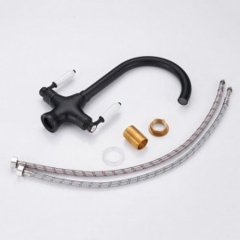 Copper Kitchen Mixer With 2 Handles Black/Chrome