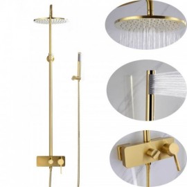 Modern Shower Faucet Brushed Gold Brass Body For Bathroom