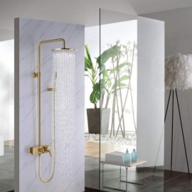 Modern Shower Faucet Brushed Gold Brass Body For Bathroom