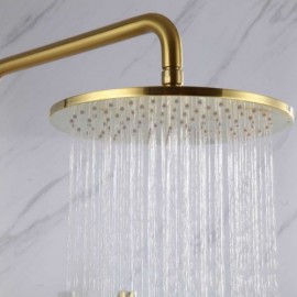 Modern Shower Faucet Brushed Gold Brass Body For Bathroom