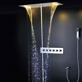 Warm White Led Thermostatic Style Recessed Shower Faucet For Bathroom