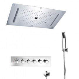 Warm White Led Thermostatic Style Recessed Shower Faucet For Bathroom