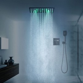 Thermostatic Black Shower Faucet Model Without/With Led