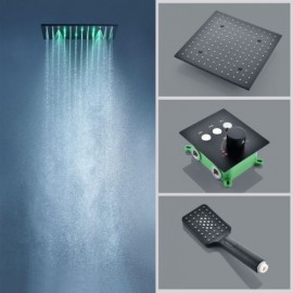 Thermostatic Black Shower Faucet Model Without/With Led