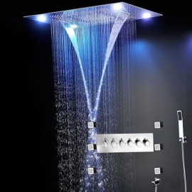 Led Thermostatic Shower Faucet For Bathroom Chrome Body