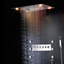 Led Thermostatic Shower Faucet For Bathroom Chrome Body