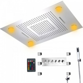 Led Thermostatic Shower Faucet For Bathroom Chrome Body