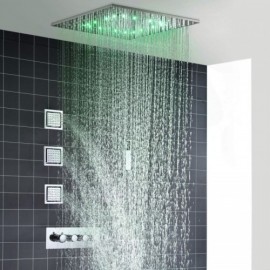 Modern Thermostatic Led Shower Faucet Recessed Style