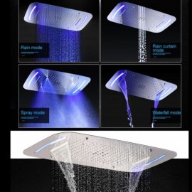 Led Thermostatic Shower Faucet With Hand Shower For Bathroom