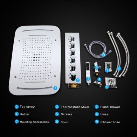 Thermostatic Recessed Shower Faucet For Bathroom Modern Chrome