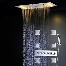 Thermostatic Led Shower Faucet For Bathroom Concealed Chrome