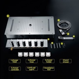 Thermostatic Led Shower Faucet For Bathroom Concealed Chrome