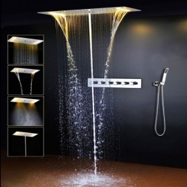 Warm White Led Thermostatic Shower Faucet For Bathroom