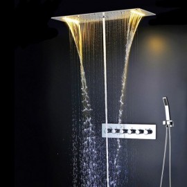 Warm White Led Thermostatic Shower Faucet For Bathroom