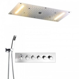 Warm White Led Thermostatic Shower Faucet For Bathroom