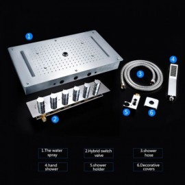 Warm White Led Thermostatic Shower Faucet For Bathroom