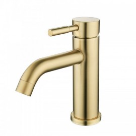 Brushed Gold Stainless Steel Basin Faucet For Bathroom