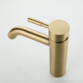 Brushed Gold Stainless Steel Basin Faucet For Bathroom