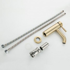 Brushed Gold Stainless Steel Basin Faucet For Bathroom