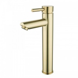 Basin Faucet In Gold Stainless Steel Brushed Finish