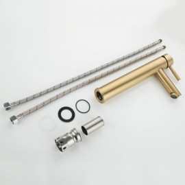 Basin Faucet In Gold Stainless Steel Brushed Finish