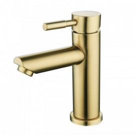 Modern Stainless Steel Basin Faucet Brushed Gold For Bathroom