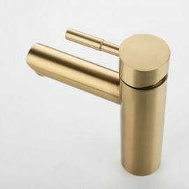 Modern Stainless Steel Basin Faucet Brushed Gold For Bathroom