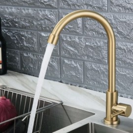 Gold Faucet In Brushed Stainless Steel For Kitchen Cold Water
