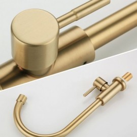 Gold Faucet In Brushed Stainless Steel For Kitchen Cold Water