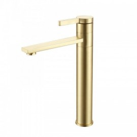 Modern Brushed Gold Brass Basin Faucet For Bathroom 360° Rotatable Water Spout
