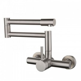 Kitchen Mixer In Brushed Stainless Steel Wall Mounted