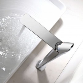 Modern Chrome Copper Basin Faucet For Bathroom