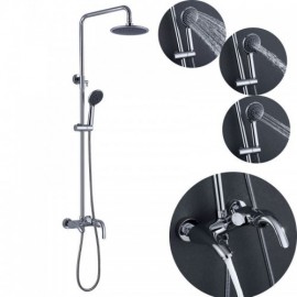 Modern Wall-Mounted Shower Faucet Chrome Finish With Faucet