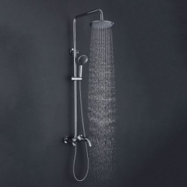 Modern Wall-Mounted Shower Faucet Chrome Finish With Faucet