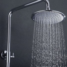 Modern Wall-Mounted Shower Faucet Chrome Finish With Faucet