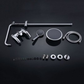 Modern Wall-Mounted Shower Faucet Chrome Finish With Faucet