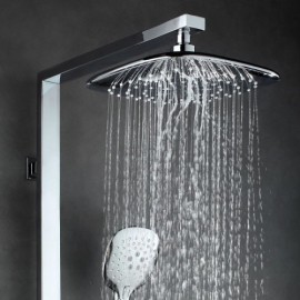 Modern Chrome Liftable Shower Faucet With Faucet Wall Mounting