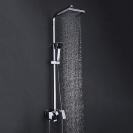 Modern Wall-Mounted Shower Faucet With Chrome Finish With Rotating Faucet