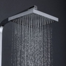 Modern Wall-Mounted Shower Faucet With Chrome Finish With Rotating Faucet