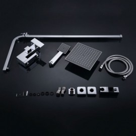 Modern Wall-Mounted Shower Faucet With Chrome Finish With Rotating Faucet