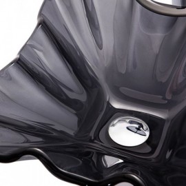 Countertop Sink In Gray Tempered Glass Diameter For Bathroom