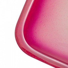 Rectangular Gradient Color Tempered Glass Sink With Waterfall Faucet For Bathroom