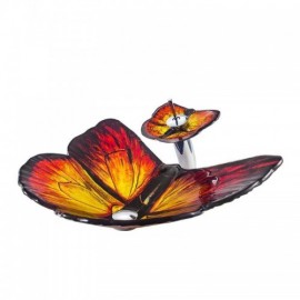Butterfly-Shaped Blue Tempered Glass Basin For Bathroom