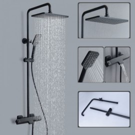 Brass Thermostatic Shower Faucet For Bathroom Black/Chrome