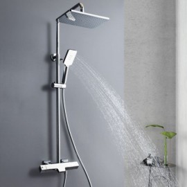Brass Thermostatic Shower Faucet For Bathroom Black/Chrome
