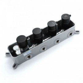 Thermostatic Black Shower Valve With 4 Handles 3 Functions Concealed Box Included