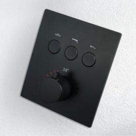 3-Function Concealed Thermostatic Shower Valve Black/Chrome