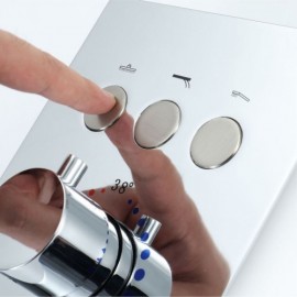 3-Function Concealed Thermostatic Shower Valve Black/Chrome